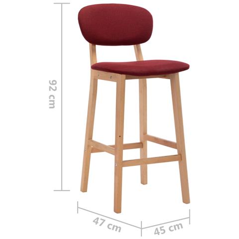 Lusso Casadino - Sgabelli Da Bar 2 Pz Rosso Vino In Tessuto - Foto 8