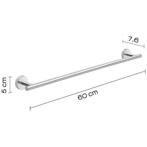 Portasalviette 60 Cm In Acciaio Inox E Cromall 2321-60 Serie Eros Cromato - Foto 2