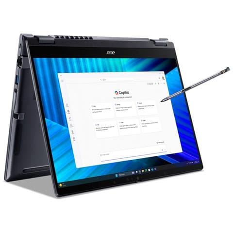 TravelMate TMP414RN-55- TCO-59JS Intel Core Ultra 5 225U Ibrido (2 in 1) 35,6 cm (14") Touch screen WUXGA 16 GB DDR5-SDRAM 1 TB SSD Wi-Fi 7 (802.11be) Windows 11 Pro Italiano Blu - Foto 1