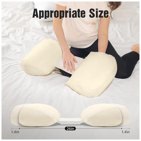 Lightease Cuscino Gravidanza Per Dormire Sul Fianco Doppio Cuneo Bianco - Foto 6
