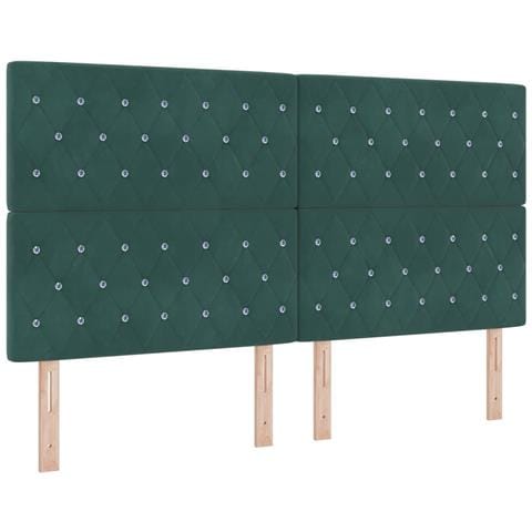 Testiera LED con luci a strisce a LED Verde scuro 90 cm Velluto - Foto 1