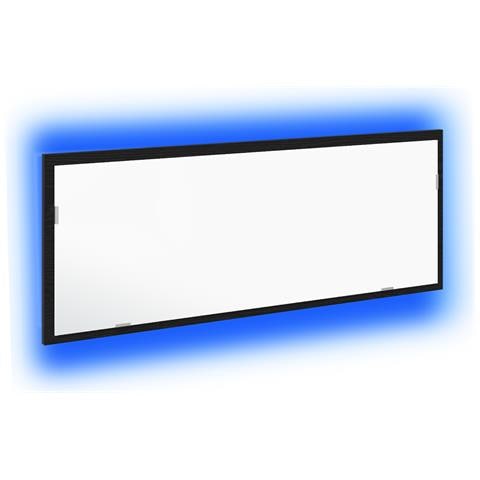 Specchio da bagno LED  Nero Rovere 100x8,5x37 cm in legno ingegnerizzato - Foto 1