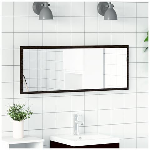 Specchio da bagno LED  Nero Rovere 100x8,5x37 cm in legno ingegnerizzato - Foto 2