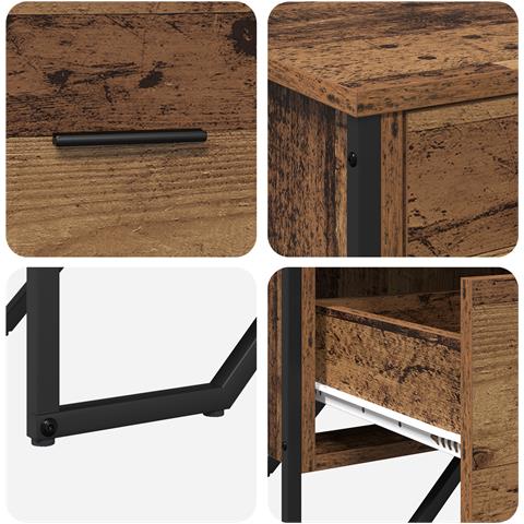 Cassettiera Legno Vecchio 91x35.5x74.5 cm Legno Ingegnerizzato - Foto 9