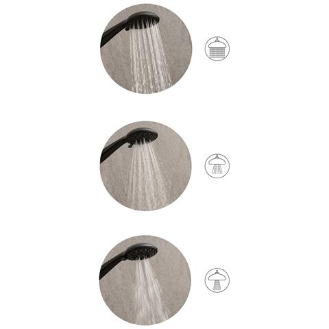 Kit Doccia Con Soffione E Flessibile Macay 3 Funzioni Nero - Foto 2