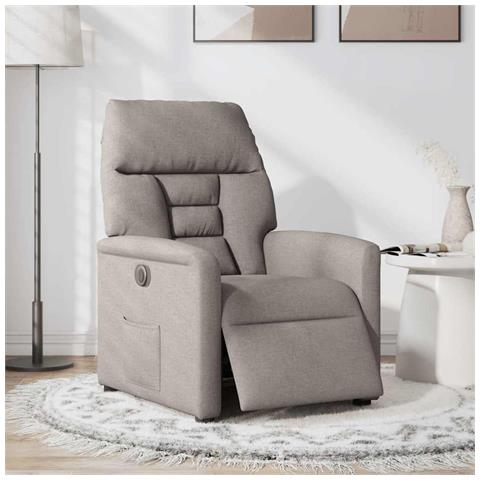 Poltrona Elettrica Reclinabile Tortora in Tessuto - Foto 2