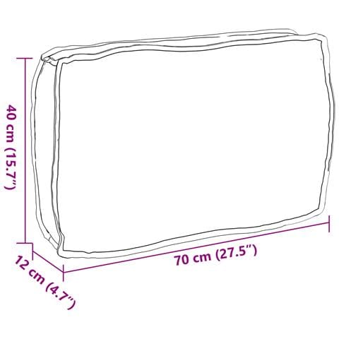 Cuscino per schienale pallet Motivo a foglia 70 x 40 x 12 cm - Foto 6