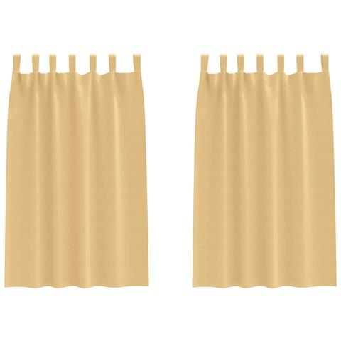 Tende con tende 2 pcs Beige Poliestere - Foto 1