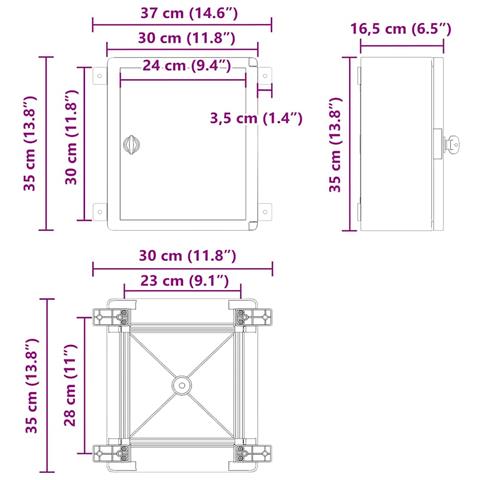 Armadietto di Controllo Grigio 30 x 16.5 x 35 cm Plastica ABS - Foto 9