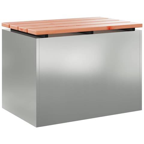 Panchina da giardino Argento 60 x 40 x 43 cm Acciaio zincato - Foto 1