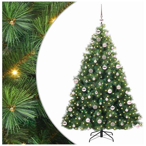Albero di Natale artificiale con 300 LED Verde 180 cm PE e PVC - Foto 1