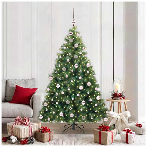 Albero di Natale artificiale con 300 LED Verde 180 cm PE e PVC - Foto 2