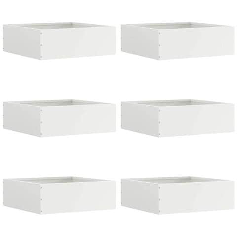 Bordura per Prato 6 pcs Bianco 40 x 40 x 13 cm Acciaio - Foto 1