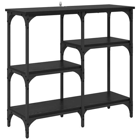 con lo scaffale Rovere nero 80 x 29 x 75 cm Legno multistrato - Foto 1