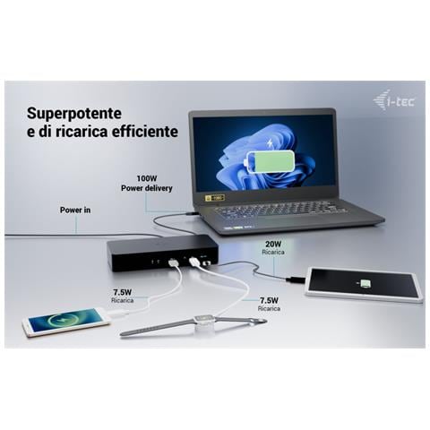 Universal Intelligent Dual Display Docking Station + Power Delivery 100W - Foto 2