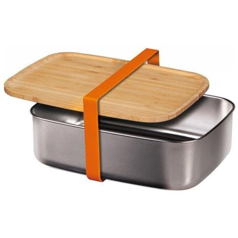 BH-7207 Pratico contenitore per il pranzo in acciaio verniciato con coperchio in bambù - Foto 1