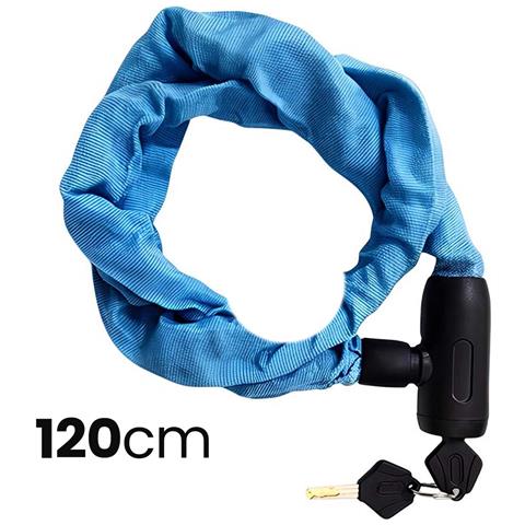 Antifurto A Cavo Rinforzato Da 120 Cm Con Testa In Metallo Per Biciclette E Motociclette - Foto 5