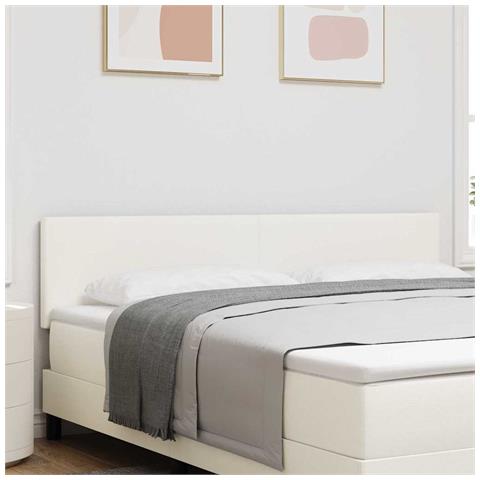 Testiera LED con luci a strisce a LED Crema 180 cm Poliestere - Foto 2
