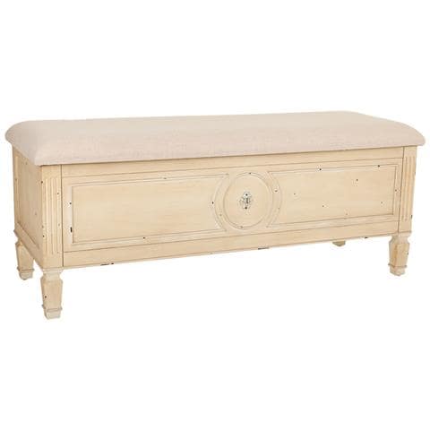 Sgabello Beige In Legno E Imbottita 120x43x48h - Foto 1
