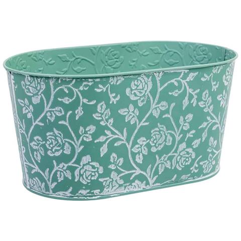 Cestino In Metallo Blu 22,5x13,5x11,5 B20x11 - Foto 1