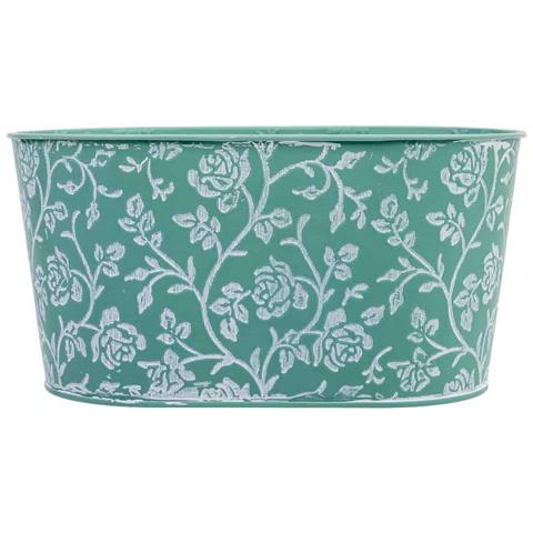 Cestino In Metallo Blu 22,5x13,5x11,5 B20x11 - Foto 2