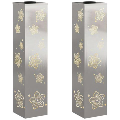 Faro LED solare per sentieri 2 pcs Argento Acciaio inossidabile - Foto 1