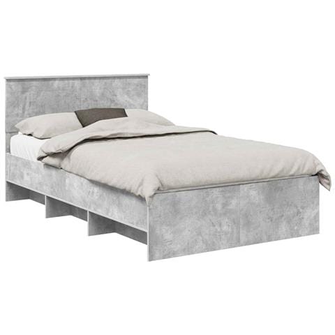 Struttura del letto con testiera Grigio cemento 137 x 203 cm - Foto 1