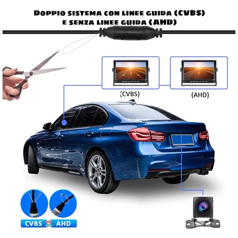 Telecamera Posteriore Per Auto Universale Con Visione Notturna Ahd Pixel 1280x720p 160 ° Grandangolare Ip68 Telecamera Posteriore /anteriore Impermeabile 12v Doppio Sistema Pal - Foto 4