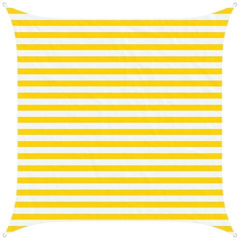 Vela da ombra solare Giallo e Bianco 2,5 x 2,5 m - Foto 1
