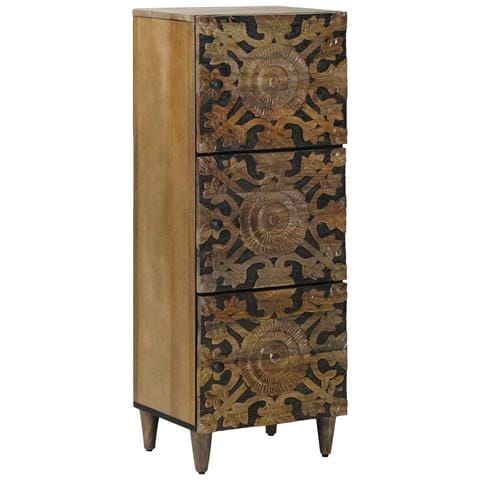 Mobile Alto Marrone 40 x 33,5 x 110 cm Legno di mango massello - Foto 1