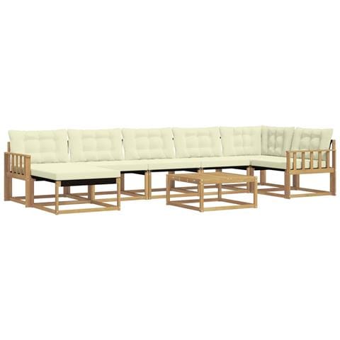 Set di divani da esterno 8 pcs Bianco e Crema - Foto 1