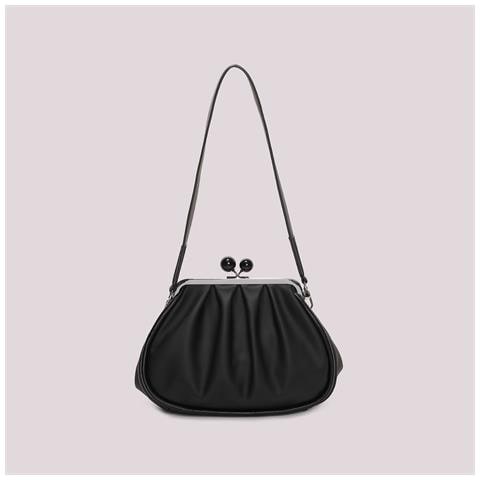 borsa clutch morbida con chiusura a sfere NERO - Foto 2