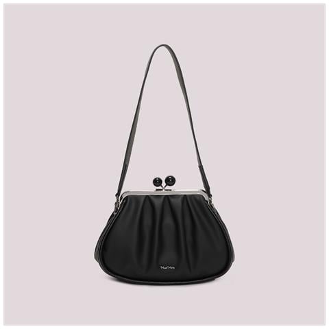 borsa clutch morbida con chiusura a sfere NERO - Foto 1