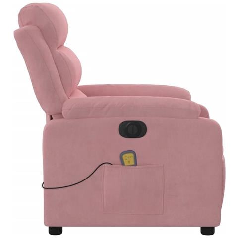 Poltrona Massaggiante Reclinabile Elettrica Rosa Velluto - Foto 9