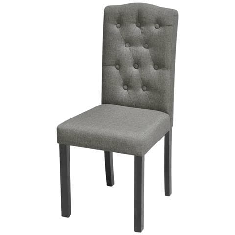 Sedie d Pranzo 4 pz Grigie in Tessuto - Foto 2