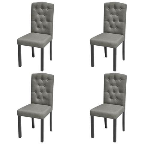 Sedie d Pranzo 4 pz Grigie in Tessuto - Foto 1