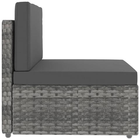 Set Divani Da Giardino 2 Pz In Polyrattan Grigio - Foto 10