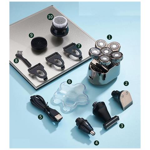 Rasoio/rifinitore 6 In 1 Per Testa E Viso Grigio Scuro - Foto 12