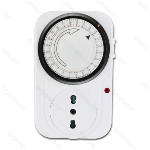 Presa Temporizzata Con Timer Meccanico Giornaliero Presa 16a Max 3680w - Misura L7.2w8.7h11.8cm Min. 15 Minuti - Foto 1