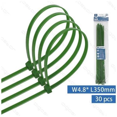 Fascetta Fermacavo In Nylon 4,8mmx350mm Verde - Confezione Da 30 Pezzi - Nylon 66 - Fascette Fermacavi - Foto 1