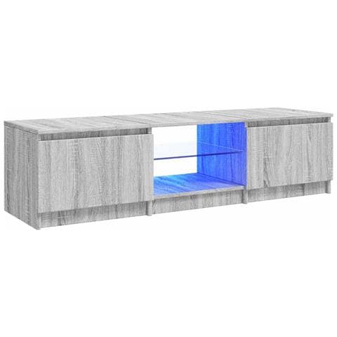 Mobile Porta Tv Con Luci Led Grigio Sonoma 140x40x35,5 Cm - Foto 1