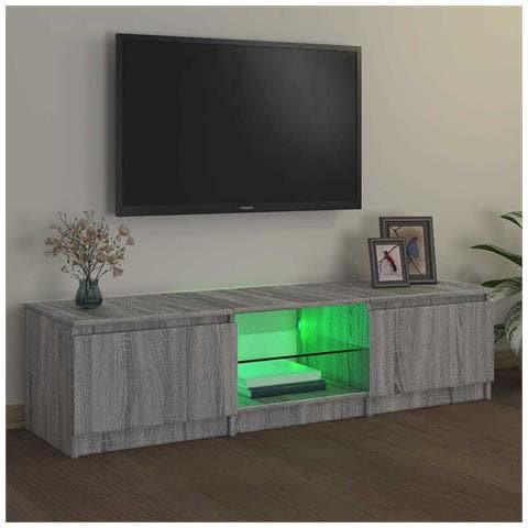Mobile Porta Tv Con Luci Led Grigio Sonoma 140x40x35,5 Cm - Foto 10