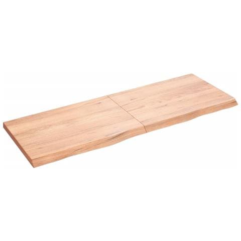 Piano Bagno Marrone 140x50x (2-4) cm Legno Massello Trattato - Foto 1