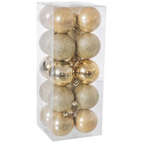 Palle Di Natale Dorato Plastica 6 X 6 X 6 Cm (20 Pezzi) (20 Unità) - Foto 1