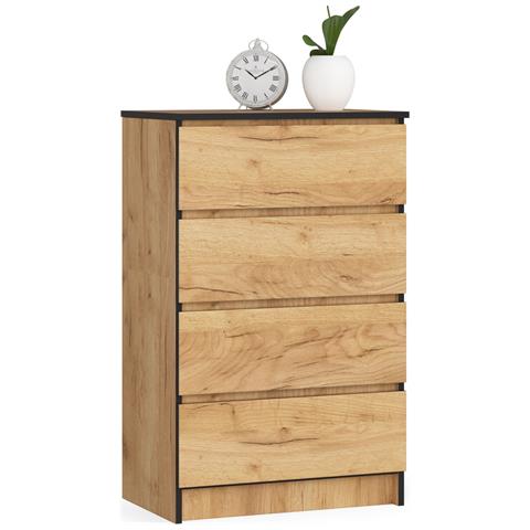Cassettiera K60, 4 cassetti, 60x40x99 cm, Colore Quercia Craft - Foto 1