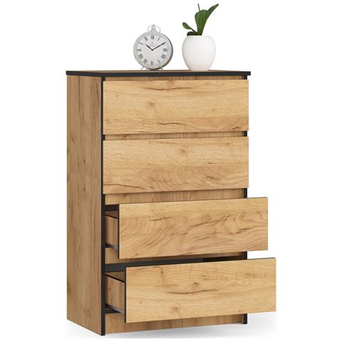 Cassettiera K60, 4 cassetti, 60x40x99 cm, Colore Quercia Craft - Foto 2