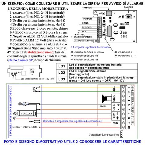Elettronica Ricambio Con Led Lampeggiante Per Sirena Antifurto Esterna Starna Nota A /b 1724/2475 Hz 110 Db Allarme Cad - Foto 3