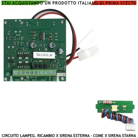 Elettronica Ricambio Con Led Lampeggiante Per Sirena Antifurto Esterna Starna Nota A /b 1724/2475 Hz 110 Db Allarme Cad - Foto 1