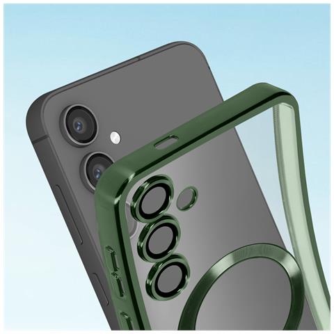 Cover Magsafe Per Samsung S24 Plus In Silicone Bordo Cromato - Foto 2
