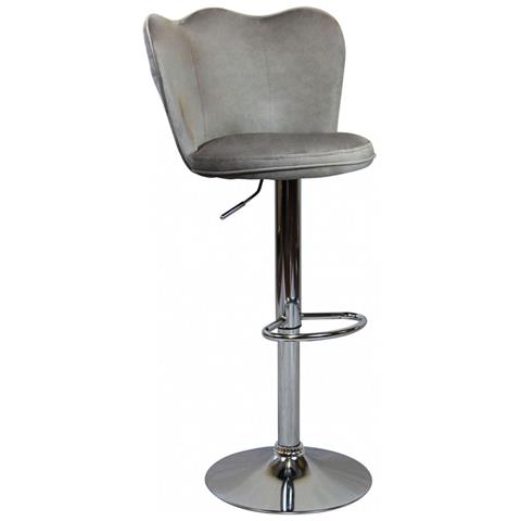 Sgabello Da Interno Regolabile In Altezza Con Struttura In Metallo E Seduta In Velluto Dream - Tan - Foto 1